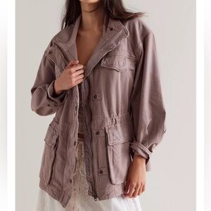 Free People We the Free Arya Utility Jacket size medium mauve pink cashmere